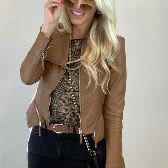 Blank NYC Jackets & Blazers - BlankNYC Tan / Brown / Camel Faux Leather Jacket